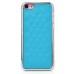 Luxury Rhombus Pattern Sheepskin Leather Coating Lambskin And Electroplated Plastic Hard Case Cover For iPhone 5C