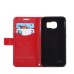 Luxury Sheepskin Pressed Flower Flip PU Leather Cover Case Wallet for Samsung Galaxy S7 Edge G935 -Red