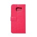 Luxury Sheepskin Pressed Flower Flip PU Leather Cover Case Wallet for Samsung Galaxy S7 Edge G935 -Rose red