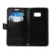 Luxury Sheepskin Pressed Flower Flip PU Leather Cover Case Wallet for Samsung Galaxy S7 Plus - Black