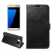 Luxury Sheepskin Pressed Flower Flip PU Leather Cover Case Wallet for Samsung Galaxy S7 Plus - Black