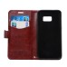 Luxury Sheepskin Pressed Flower Flip PU Leather Cover Case Wallet for Samsung Galaxy S7 Plus - Caffee