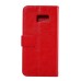 Luxury Sheepskin Pressed Flower Flip PU Leather Cover Case Wallet for Samsung Galaxy S7 Plus -Red
