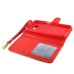 Luxury Sheepskin Rhinestone Magnetic Stand Leather Wallet Case with a Strap for Samsung Galaxy S6 G920 - Red