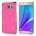 Luxury Shiny Diamond Rhinestone Studded Plating Hard Protective Case For Samsung Galaxy Note 5- Pink