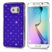 Luxury Shiny Diamond Rhinestone Studded Plating Hard Protective Case For Samsung Galaxy S6 Edge - Dark Blue