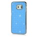 Luxury Shiny Diamond Rhinestone Studded Plating Hard Protective Case For Samsung Galaxy S6 Edge - Light Blue