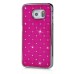 Luxury Shiny Diamond Rhinestone Studded Plating Hard Protective Case For Samsung Galaxy S6 Edge - Magenta