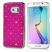 Luxury Shiny Diamond Rhinestone Studded Plating Hard Protective Case For Samsung Galaxy S6 Edge - Magenta