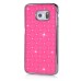 Luxury Shiny Diamond Rhinestone Studded Plating Hard Protective Case For Samsung Galaxy S6 Edge - Pink