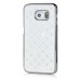 Luxury Shiny Diamond Rhinestone Studded Plating Hard Protective Case For Samsung Galaxy S6 Edge - White