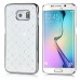 Luxury Shiny Diamond Rhinestone Studded Plating Hard Protective Case For Samsung Galaxy S6 Edge - White