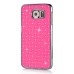 Luxury Shiny Diamond Rhinestone Studded Plating Hard Protective Case For Samsung Galaxy S6 G920- Pink