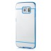 Luxury Slim Transparent Clear Colored Lines Back Gel Case Hard Cover For Samsung Galaxy S6 Edge - Blue