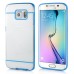 Luxury Slim Transparent Clear Colored Lines Back Gel Case Hard Cover For Samsung Galaxy S6 Edge - Blue