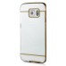 Luxury Slim Transparent Clear Colored Lines Back Gel Case Hard Cover For Samsung Galaxy S6 Edge - Brown