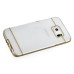 Luxury Slim Transparent Clear Colored Lines Back Gel Case Hard Cover For Samsung Galaxy S6 Edge - Brown