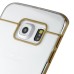 Luxury Slim Transparent Clear Colored Lines Back Gel Case Hard Cover For Samsung Galaxy S6 Edge - Brown