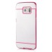 Luxury Slim Transparent Clear Colored Lines Back Gel Case Hard Cover For Samsung Galaxy S6 Edge - Pink