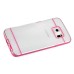 Luxury Slim Transparent Clear Colored Lines Back Gel Case Hard Cover For Samsung Galaxy S6 Edge - Pink