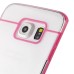 Luxury Slim Transparent Clear Colored Lines Back Gel Case Hard Cover For Samsung Galaxy S6 Edge - Pink