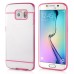 Luxury Slim Transparent Clear Colored Lines Back Gel Case Hard Cover For Samsung Galaxy S6 Edge - Pink