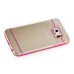 Luxury Slim Transparent Clear Colored Lines Back Gel Case Hard Cover For Samsung Galaxy S6 G920 - Pink