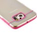 Luxury Slim Transparent Clear Colored Lines Back Gel Case Hard Cover For Samsung Galaxy S6 G920 - Pink