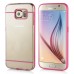 Luxury Slim Transparent Clear Colored Lines Back Gel Case Hard Cover For Samsung Galaxy S6 G920 - Pink