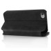 Luxury Stitching PU Leather with Stand Flip Case for iPhone 4 iPhone 4S - Black