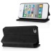 Luxury Stitching PU Leather with Stand Flip Case for iPhone 4 iPhone 4S - Black