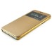 Luxury Time View  PU Leather Transparent PC Back Flip Case For Samsung Galaxy Note 5 - Gold