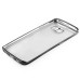 Luxury Transparent Clear Plated Soft TPU Back Case Cover For Samsung Galaxy S6 Edge - Black