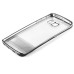 Luxury Transparent Clear Plated Soft TPU Back Case Cover For Samsung Galaxy S6 Edge - Black Stripes