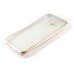 Luxury Transparent Clear Plated Soft TPU Back Case Cover For Samsung Galaxy S6 Edge - Gold