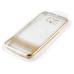 Luxury Transparent Clear Plated Soft TPU Back Case Cover For Samsung Galaxy S6 Edge - Gold Stripes