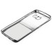 Luxury Transparent Clear Plated Soft TPU Back Case Cover For Samsung Galaxy S6 Edge - Half Transparent Half Black