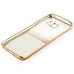 Luxury Transparent Clear Plated Soft TPU Back Case Cover For Samsung Galaxy S6 Edge - Half Transparent Half Gold