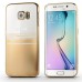 Luxury Transparent Clear Plated Soft TPU Back Case Cover For Samsung Galaxy S6 Edge - Half Transparent Half Gold