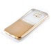 Luxury Transparent Clear Plated Soft TPU Back Case Cover For Samsung Galaxy S6 Edge - Half Transparent Half Gold