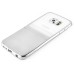 Luxury Transparent Clear Plated Soft TPU Back Case Cover For Samsung Galaxy S6 Edge - Half Transparent Half Silver