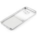 Luxury Transparent Clear Plated Soft TPU Back Case Cover For Samsung Galaxy S6 Edge - Half Transparent Half Silver