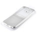 Luxury Transparent Clear Plated Soft TPU Back Case Cover For Samsung Galaxy S6 Edge - Half Transparent Half Silver