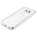 Luxury Transparent Clear Plated Soft TPU Back Case Cover For Samsung Galaxy S6 Edge - Silver