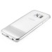 Luxury Transparent Clear Plated Soft TPU Back Case Cover For Samsung Galaxy S6 Edge - Silver Stripes