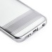 Luxury Transparent Clear Plated Soft TPU Back Case Cover For Samsung Galaxy S6 Edge - Silver Stripes