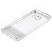 Luxury Transparent Clear Plated Soft TPU Back Case Cover For Samsung Galaxy S6 Edge - Silver Stripes