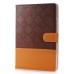 Luxury Two-Tone Lattice Pattern Magnetic Folio Stand Leather Flip Case Cover With Sleep / Wake And Groove For iPad Air iPad 5