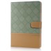 Luxury Two-Tone Lattice Pattern Magnetic Folio Stand Leather Flip Case Cover With Sleep / Wake And Groove For iPad Air iPad 5