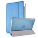 Luxury Ultra-Slim Folio Transparent Plastic And PU Leather Smart Cover Stand Case With Wake / Sleep Function For iPad Mini 4 - Blue